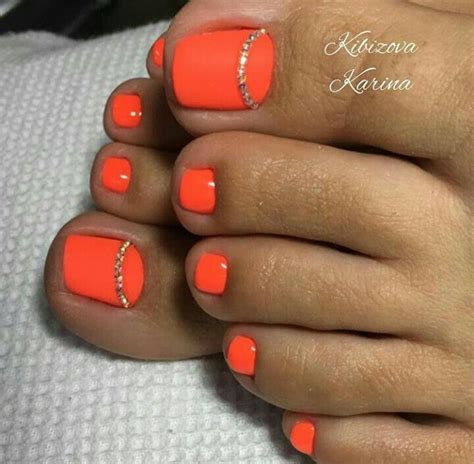 orange almond nails|orange pedicure designs toenails.